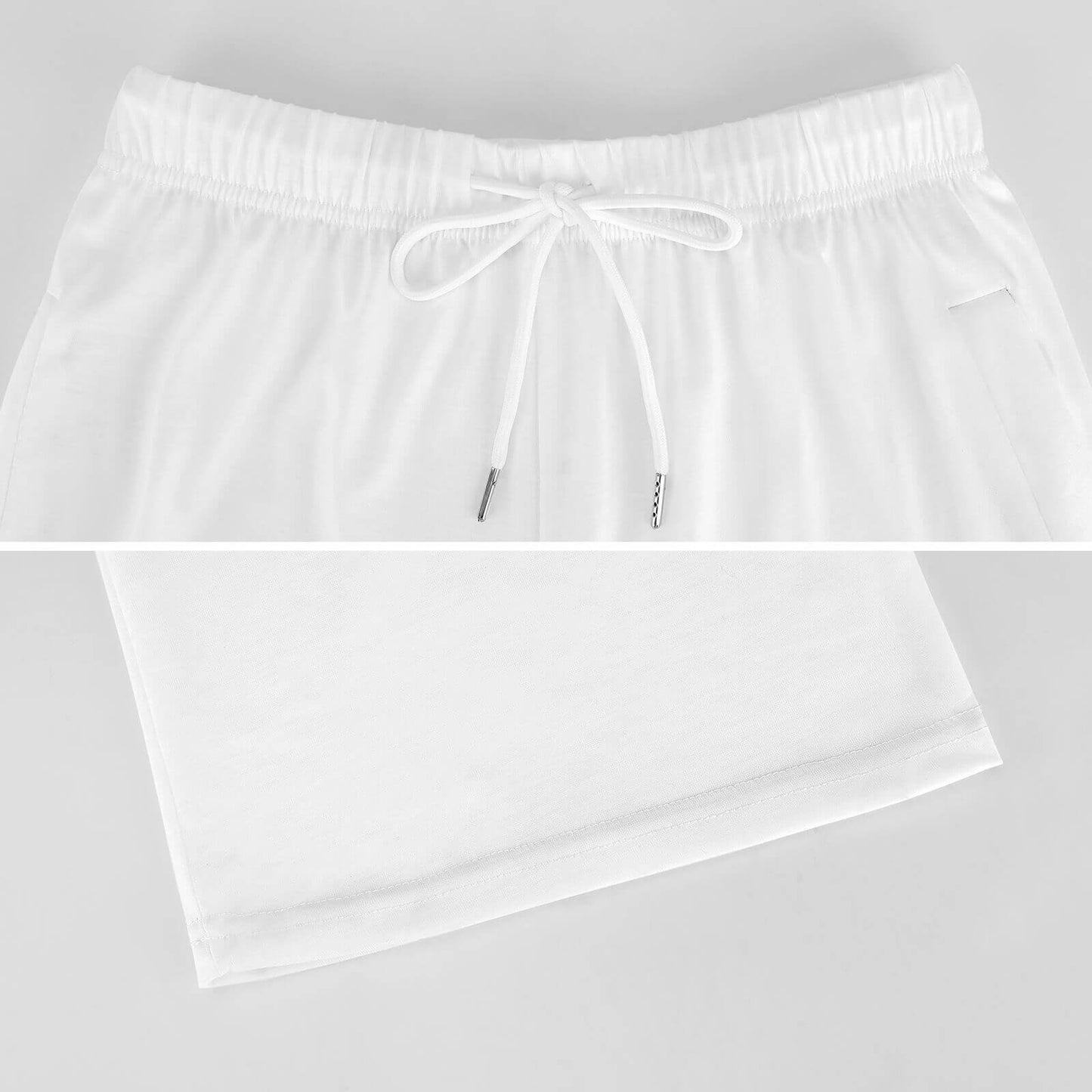 Unseen Femme WHITE BLACK/GRAY Drawstring Women Wide Leg Pants