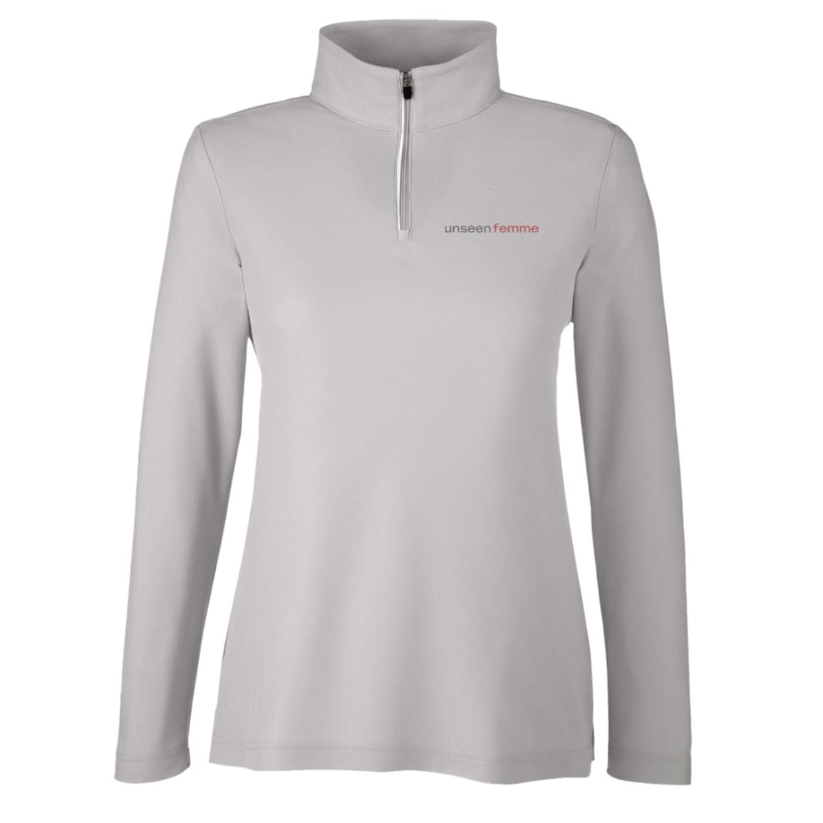 UNSEEN FEMME! PINK/GRAY LOGO Fusion Quarter Zip JACKET!
