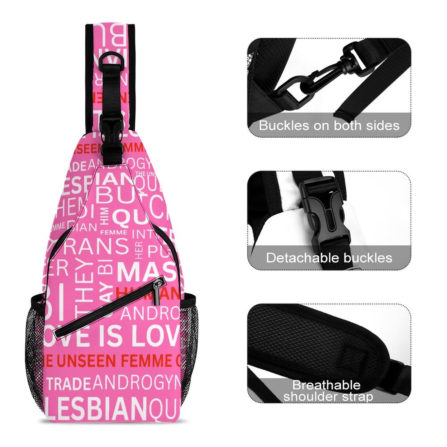 GAY WORDS STRAP PACK PINK