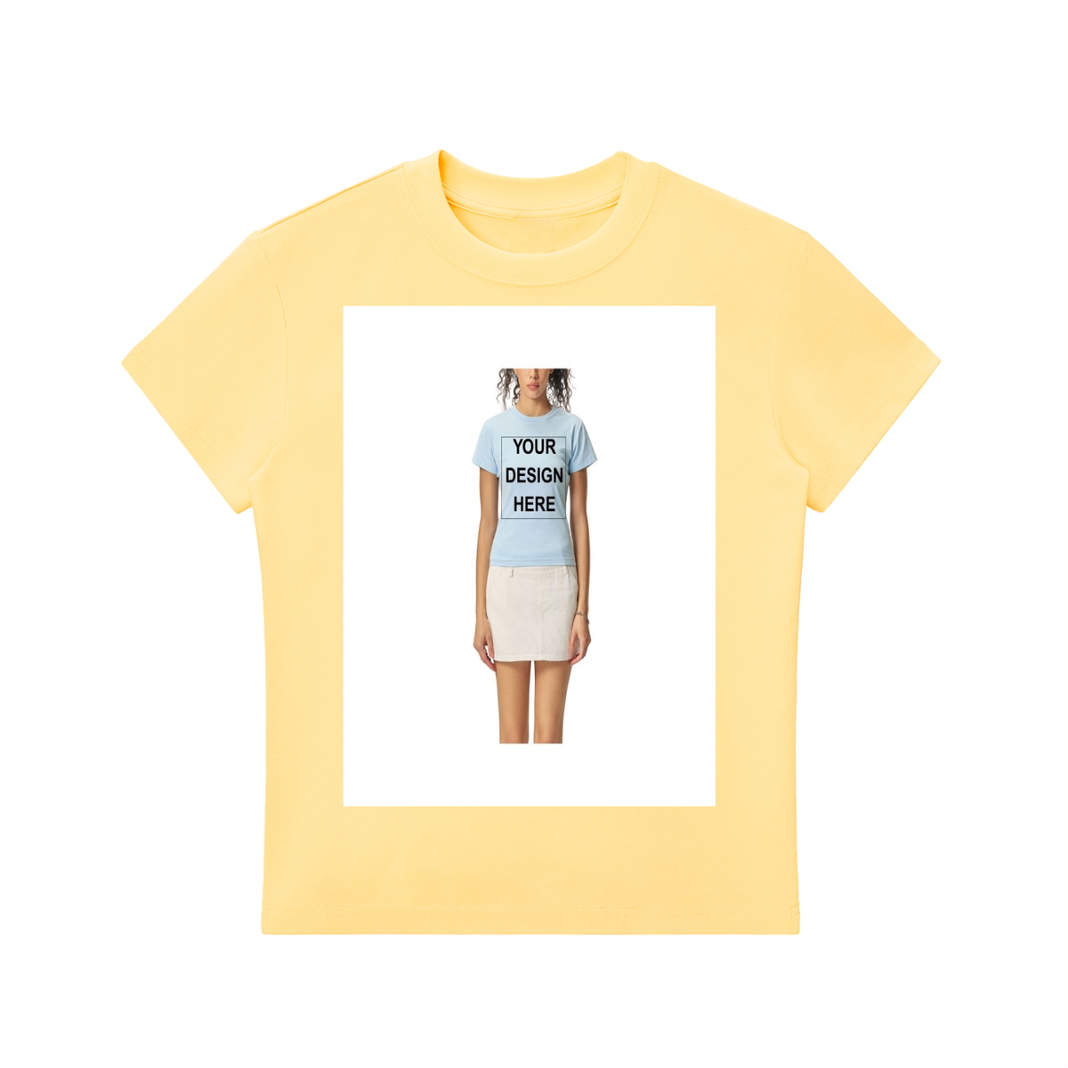 CUSTOM TEE SHIRTS - Essential Bodycon Crewneck T-Shirt