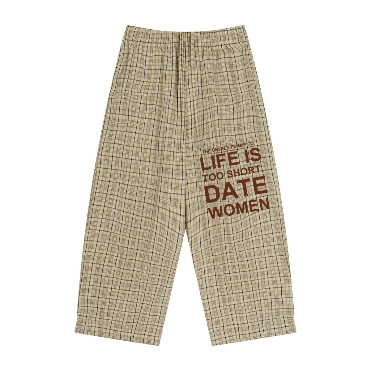 Unisex Plaid Wide Leg Pants