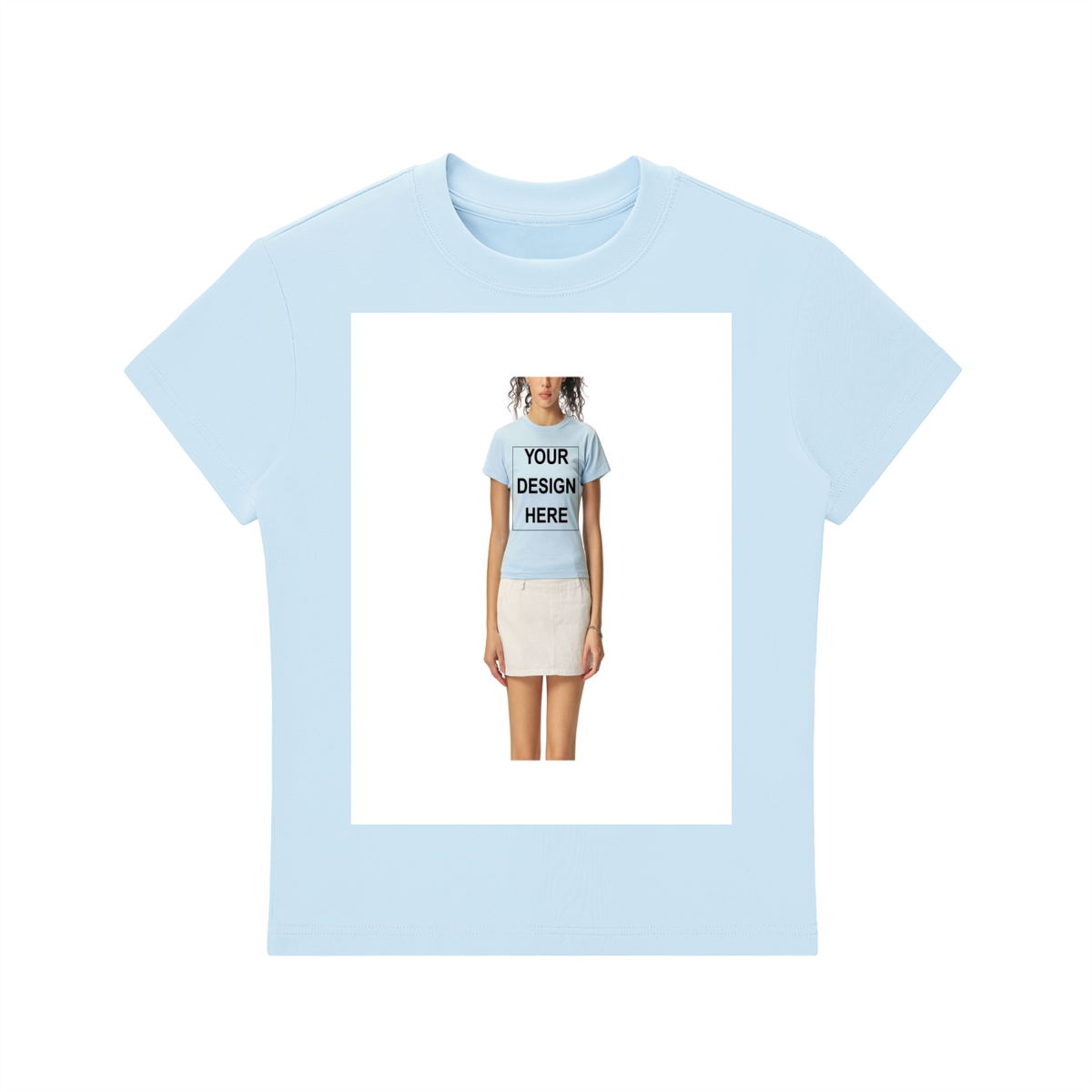 CUSTOM TEE SHIRTS - Essential Bodycon Crewneck T-Shirt