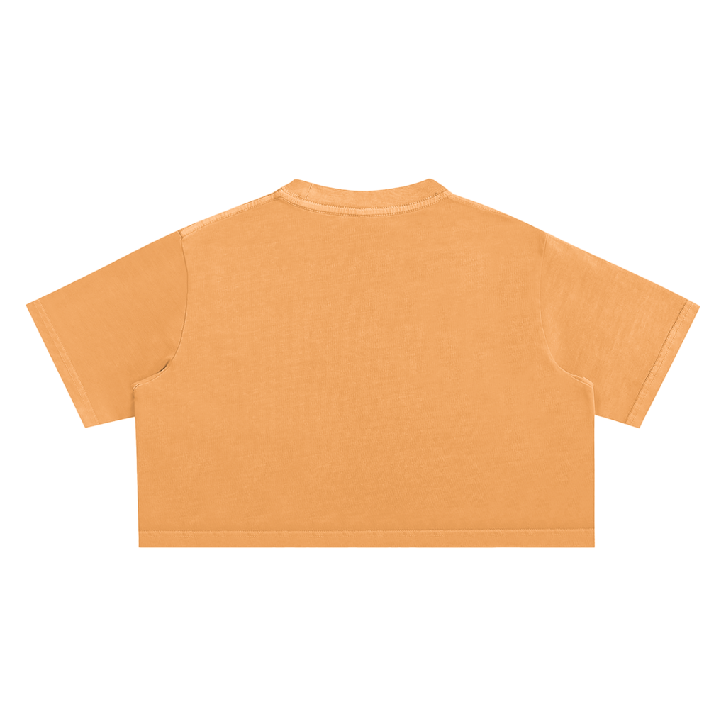 LIFE IS TOO SHORT Snow Washed Crop Top