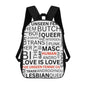 Gay Words 17 inch White & Black BackPack