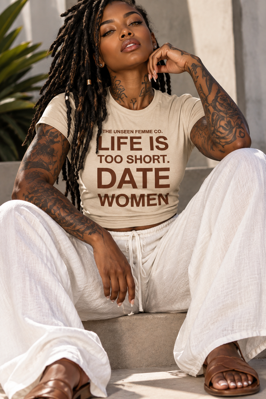 LIFE IS TOO SHORT DATE WOMEN Premium Short Sleeve T-Shirt