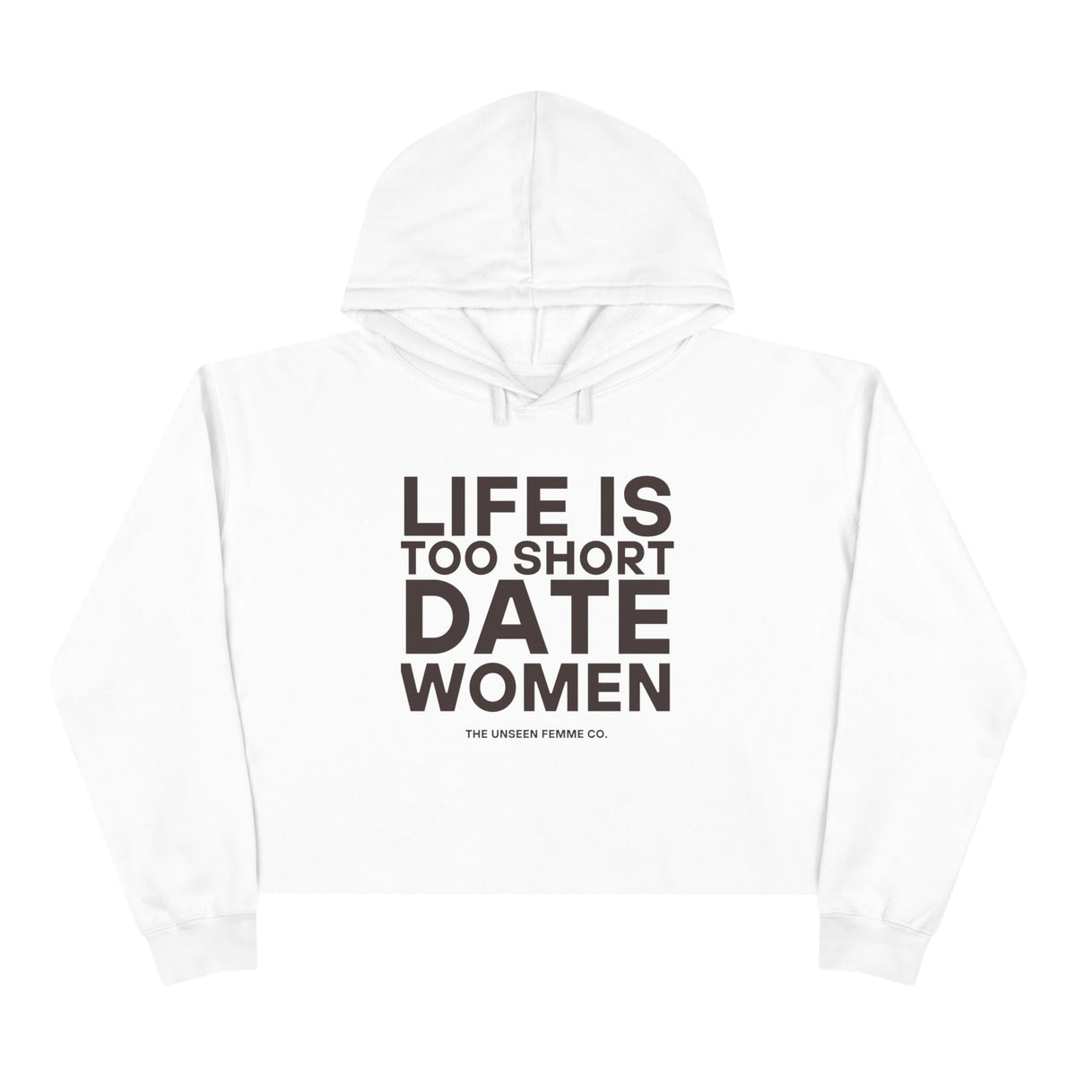 Life is Short Date Women Crop Hoodie - Trendy Women's Apparel