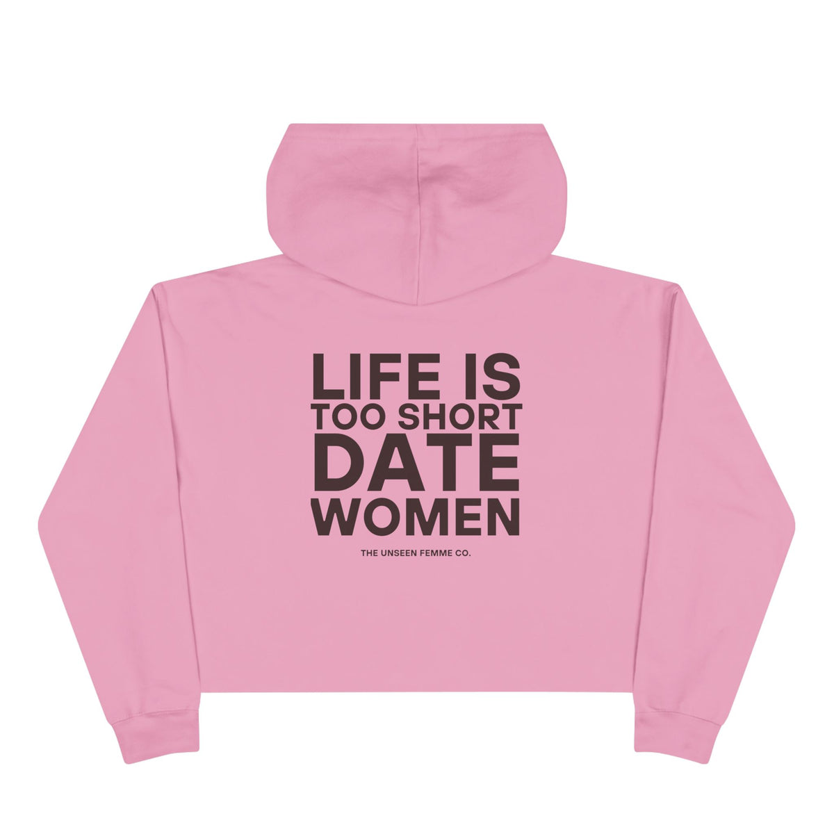 Life is Short Date Women Crop Hoodie - Trendy Women's Apparel