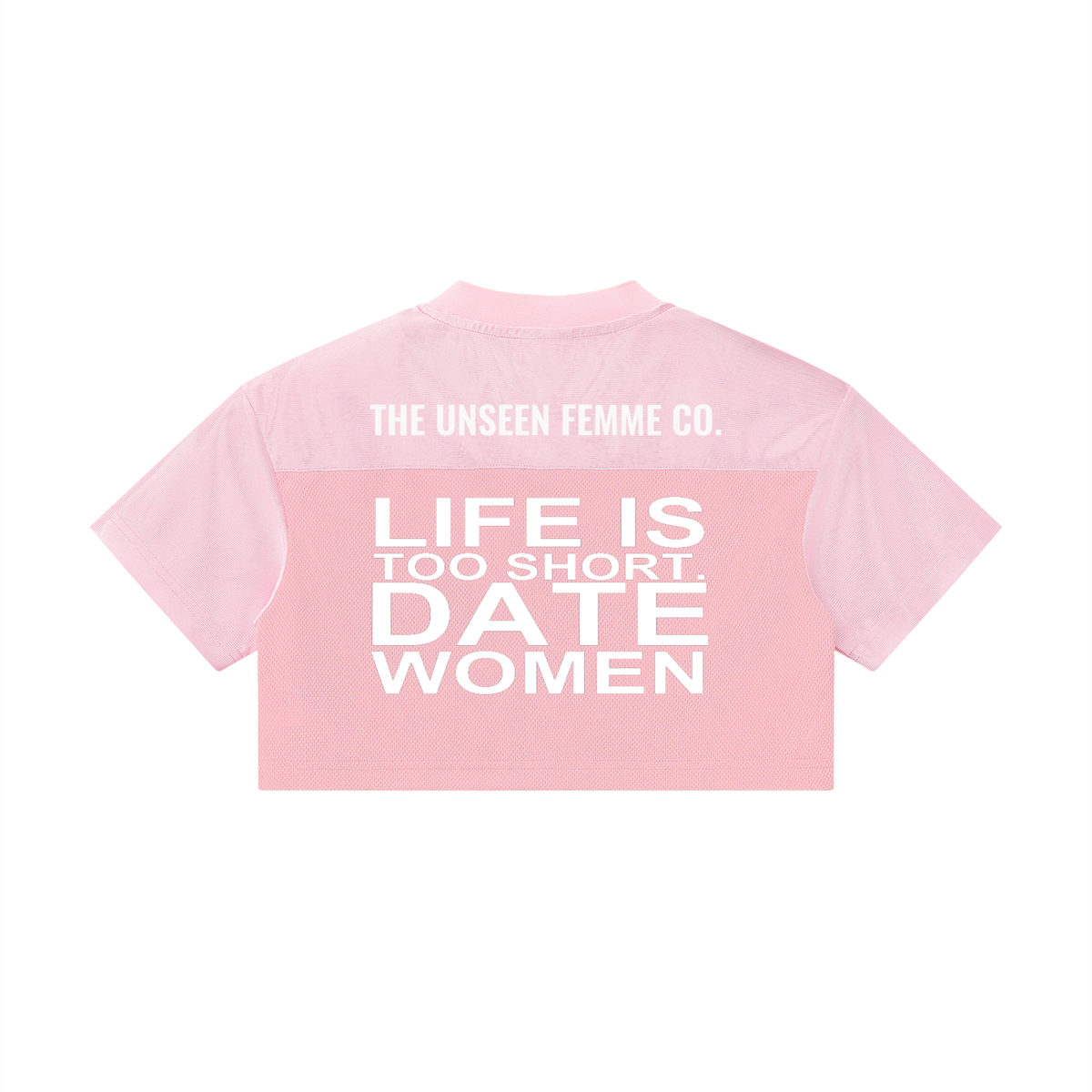 LIFE IS TOO SHORT DATE Women’s Cropped V-Neck Jersey