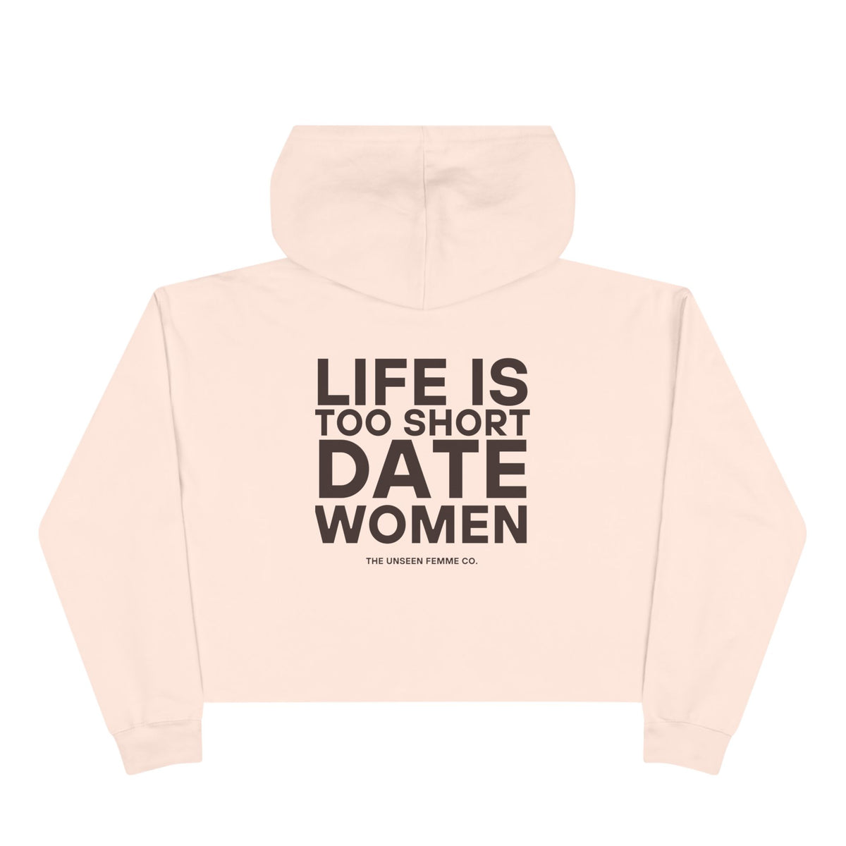 Life is Short Date Women Crop Hoodie - Trendy Women's Apparel