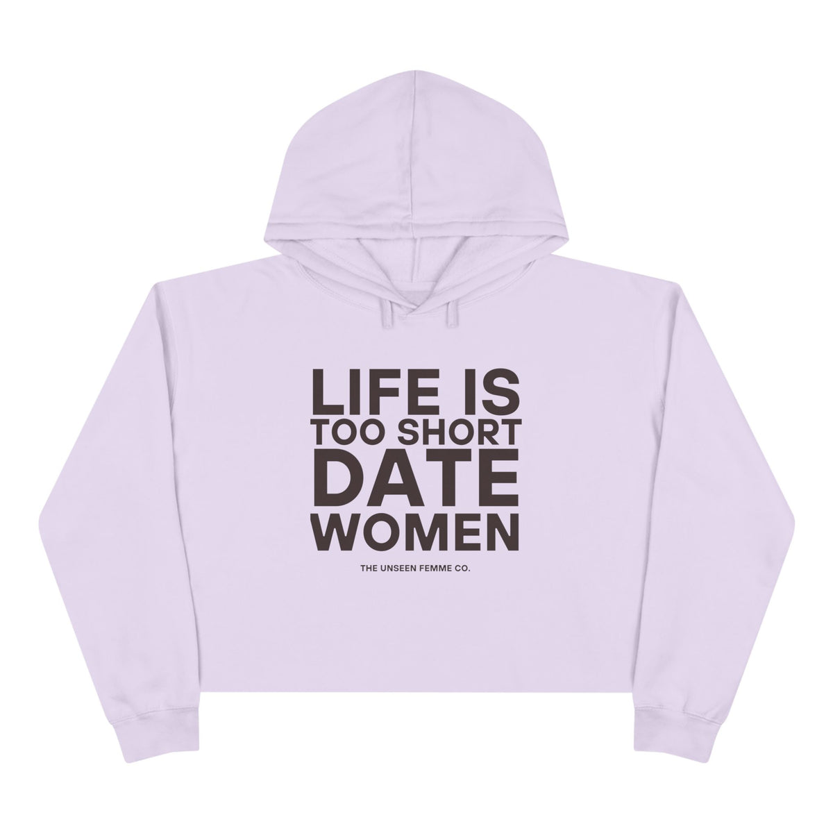 Life is Short Date Women Crop Hoodie - Trendy Women's Apparel