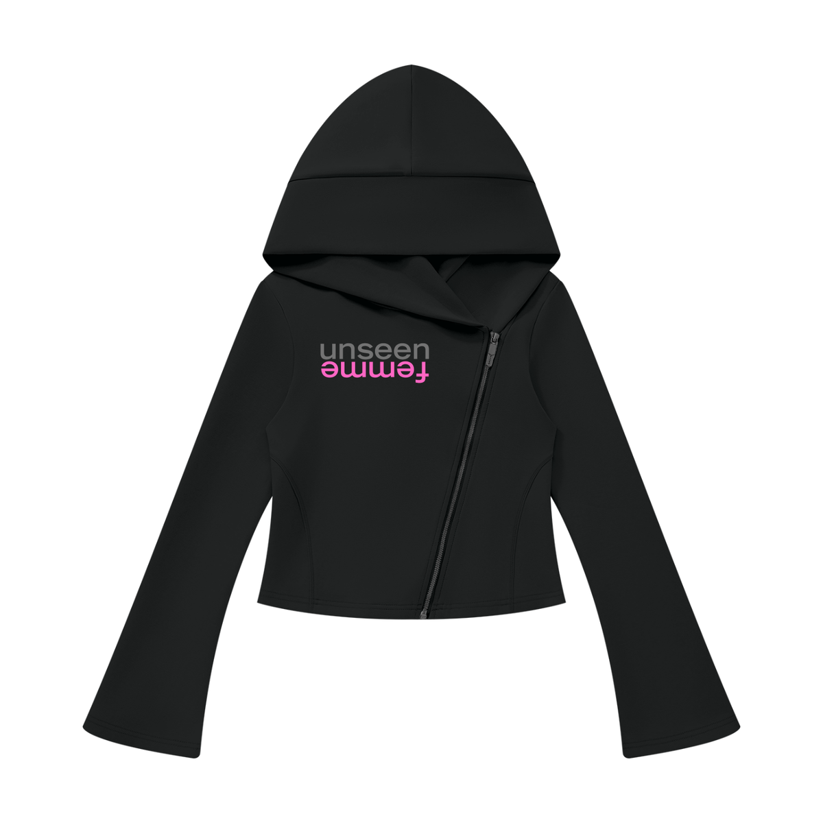 Unseen Femme Premium Bell Sleeve Full Zip Hoodie & Flare Pants