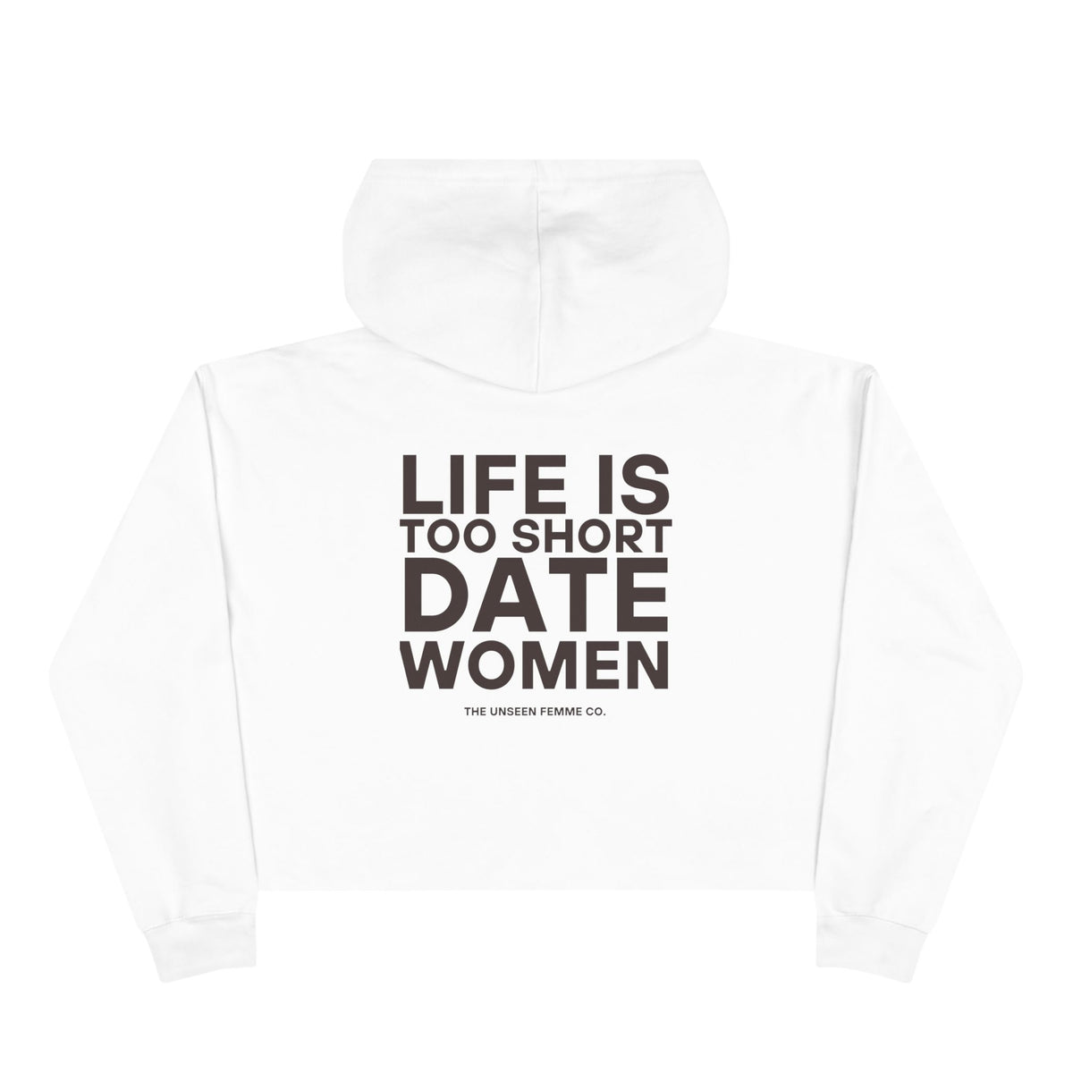 Life is Short Date Women Crop Hoodie - Trendy Women's Apparel