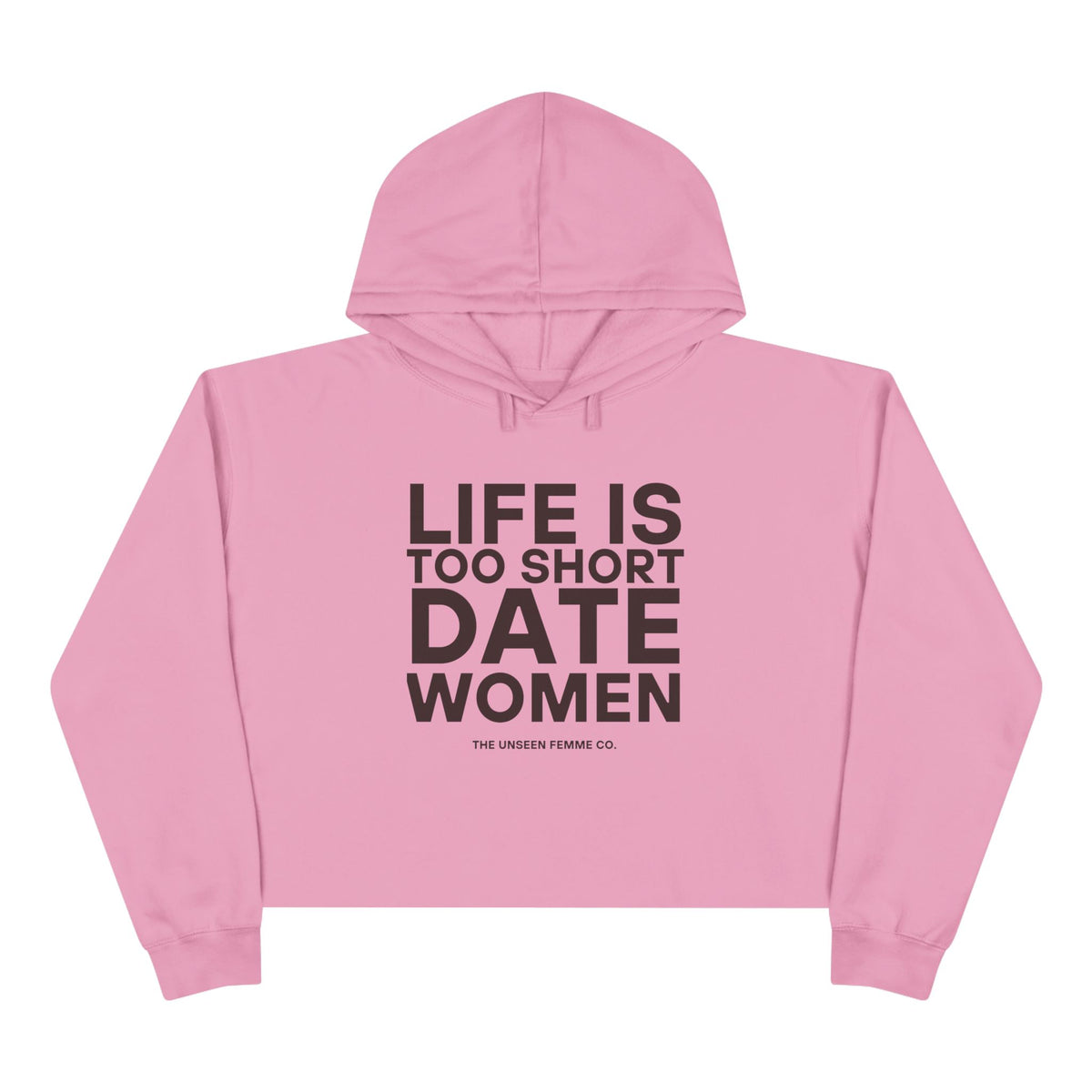 Life is Short Date Women Crop Hoodie - Trendy Women's Apparel