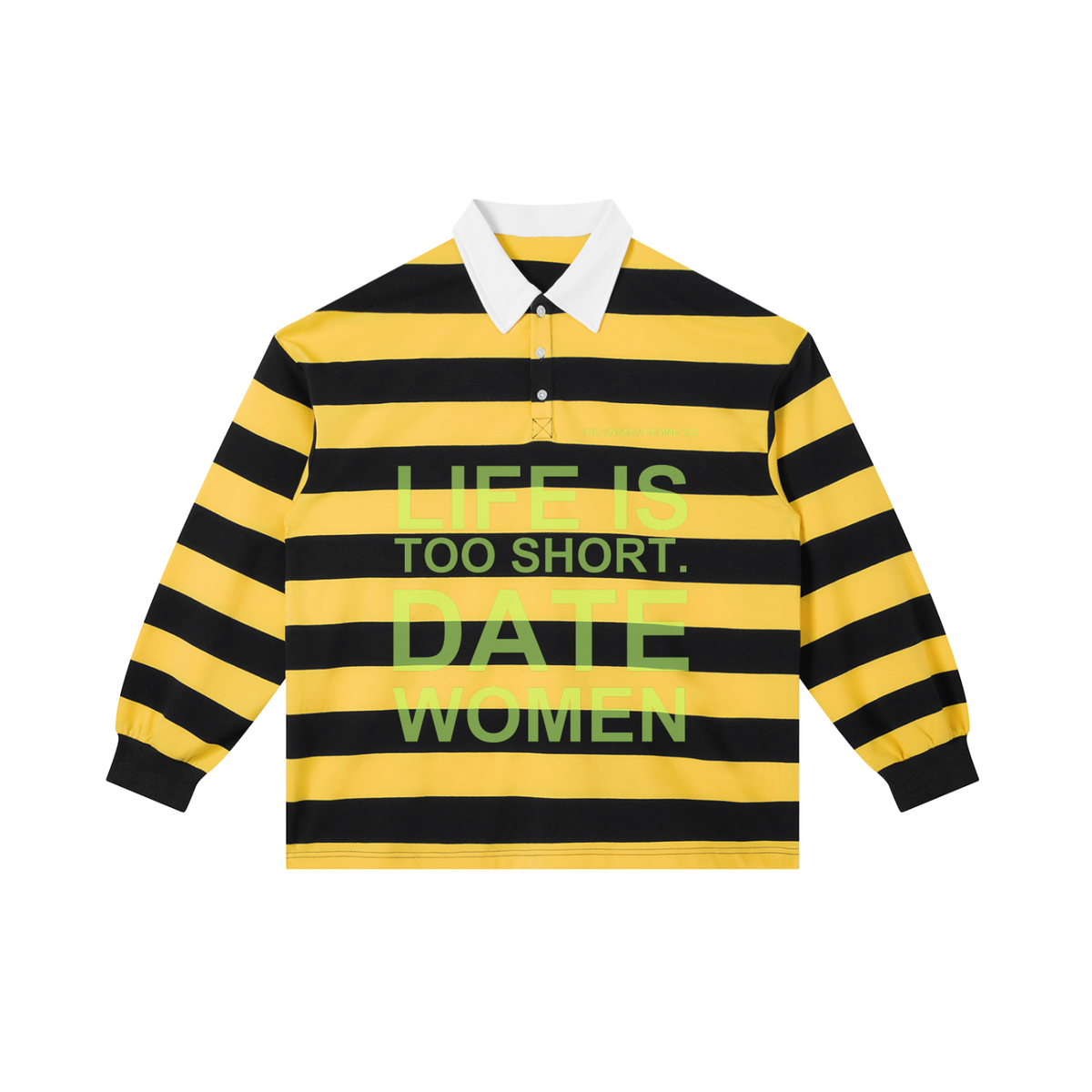 LIFE IS TOO SHORT DATE WOMEN Stripe Polo Shirt