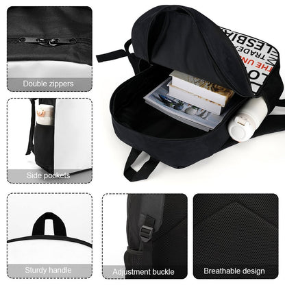 Gay Words 17 inch White & Black BackPack