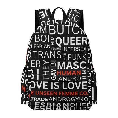 Gay Words Backpack Black
