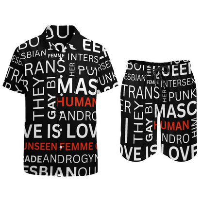 BLACK GAY WORDS SHORT SET