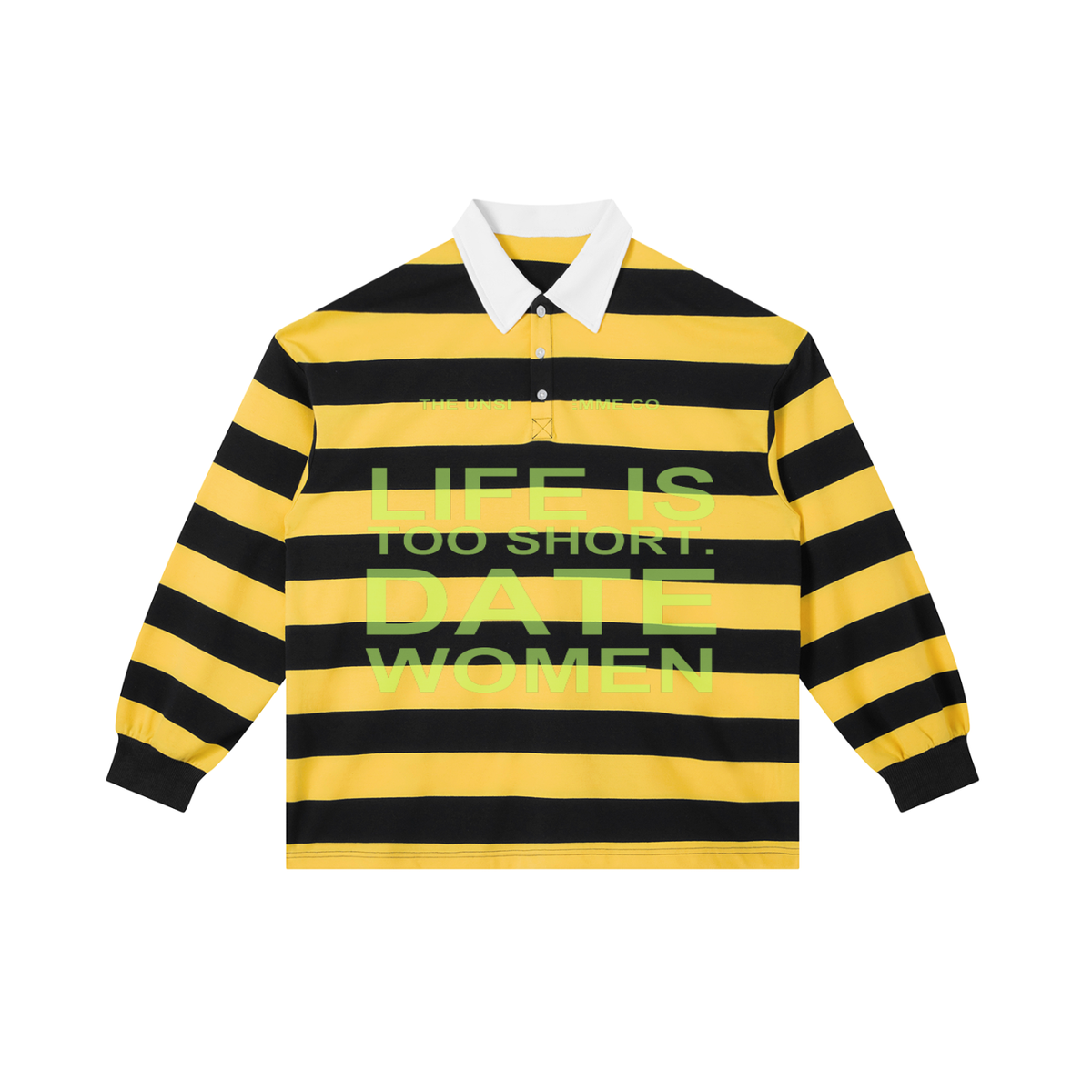 LIFE IS TOO SHORT DATE WOMEN Stripe Polo Shirt