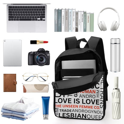 Gay Words 17 inch White & Black BackPack