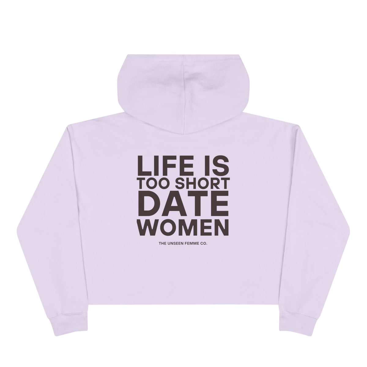 Life is Short Date Women Crop Hoodie - Trendy Women's Apparel