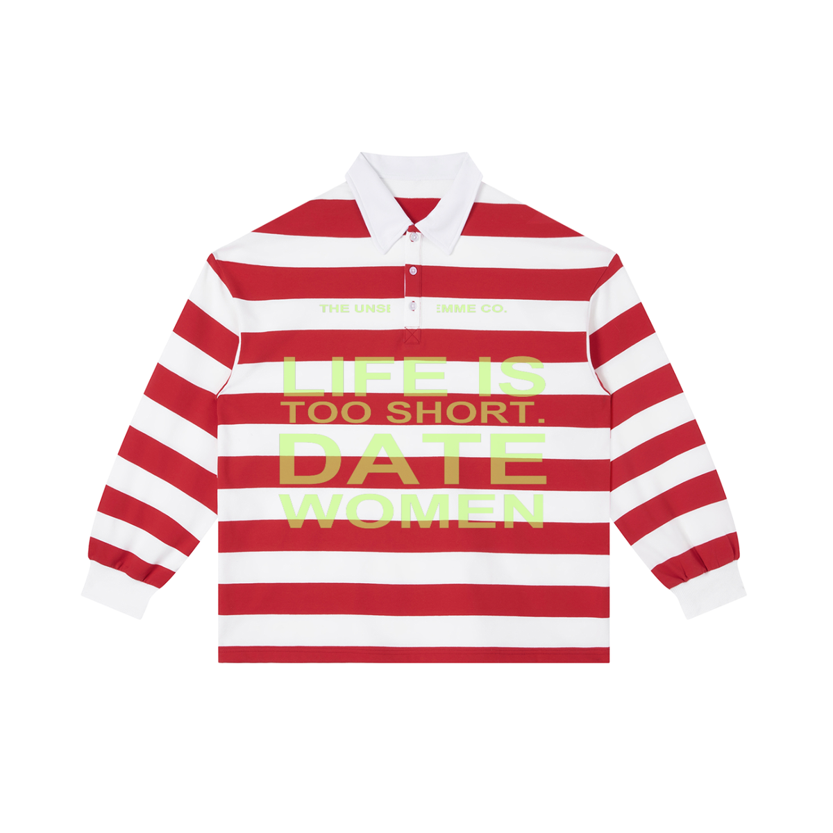 LIFE IS TOO SHORT DATE WOMEN Stripe Polo Shirt