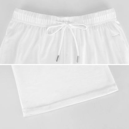 Unseen Femme WHITE  BLACK/GRAY Drawstring Women Wide Leg Pants