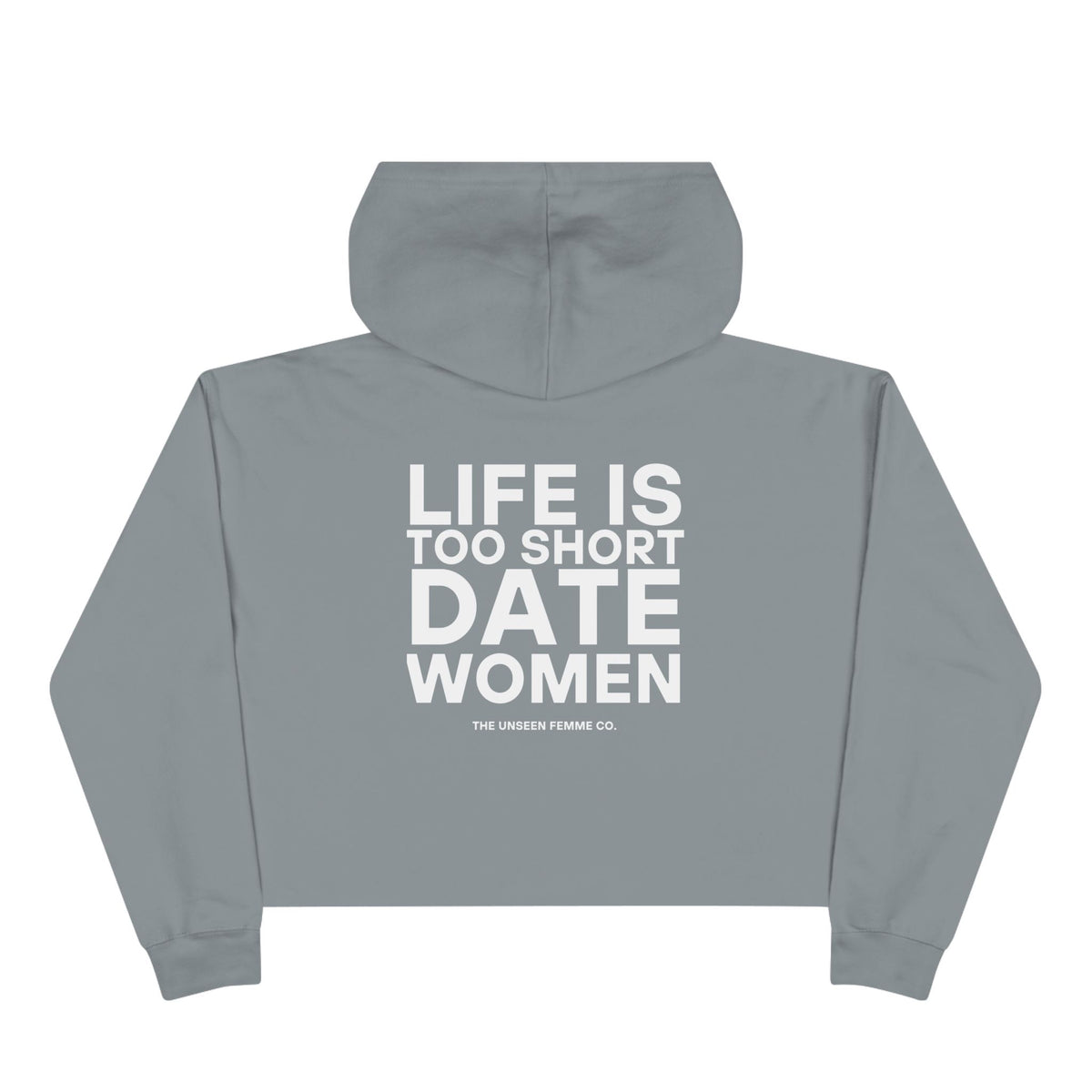 Life is Short Date Women Crop Hoodie - Trendy Women's Apparel
