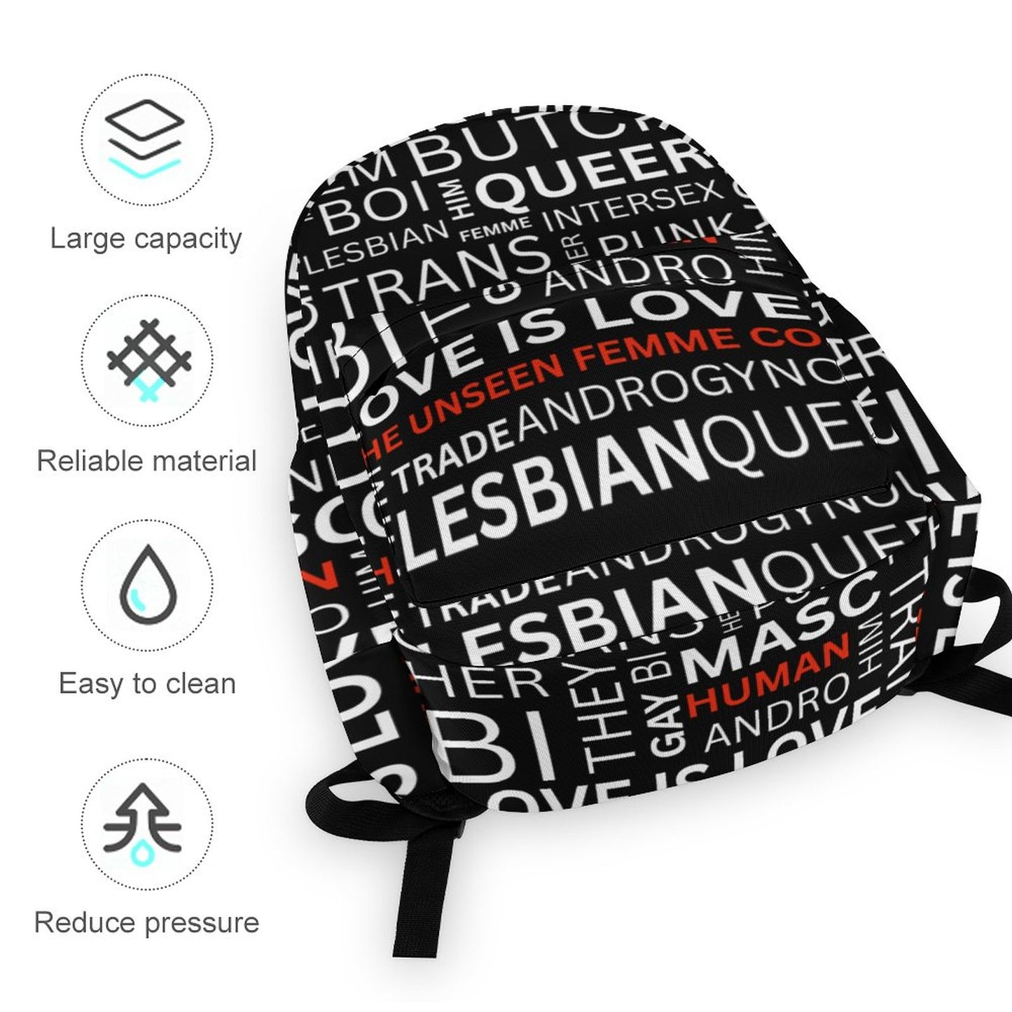 Gay Words Backpack Black