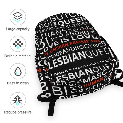 Gay Words Backpack Black