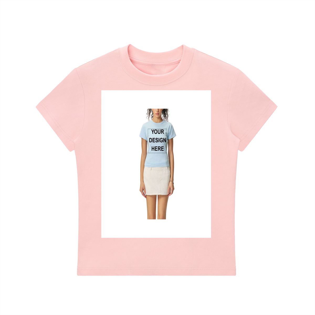 CUSTOM TEE SHIRTS - Essential Bodycon Crewneck T-Shirt