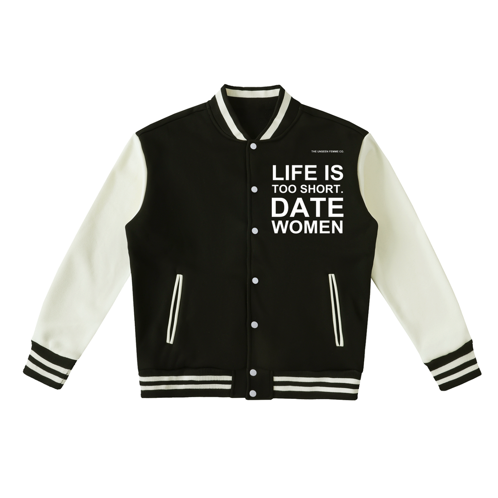 Two-Tone Fleeced Varsity Jacket