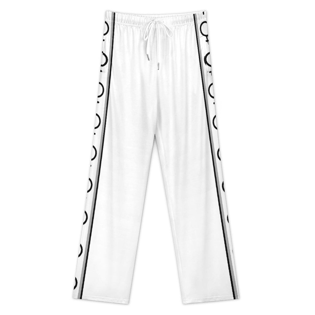 Unseen Femme WHITE  BLACK/GRAY Drawstring Women Wide Leg Pants