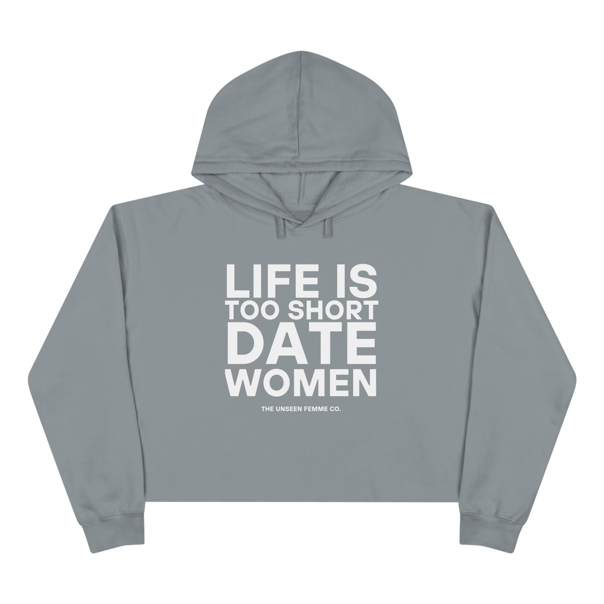 Life is Short Date Women Crop Hoodie - Trendy Women's Apparel