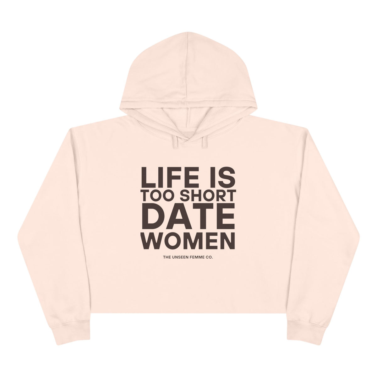 Life is Short Date Women Crop Hoodie - Trendy Women's Apparel