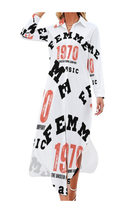 Femme 1970s Classic Buttin Down Shirt Dress 3 to 4 weeks (Delivery in US)