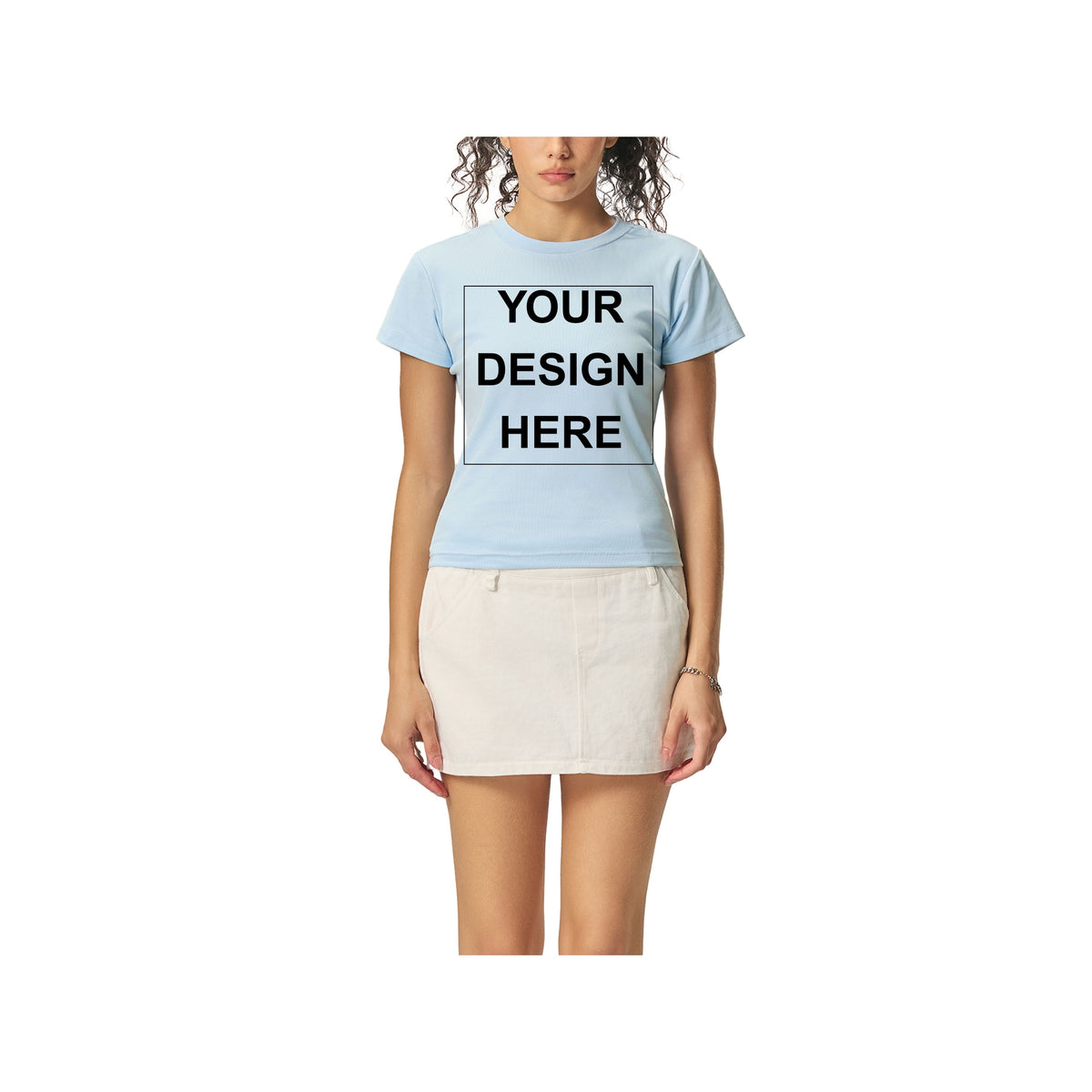 CUSTOM TEE SHIRTS - Essential Bodycon Crewneck T-Shirt