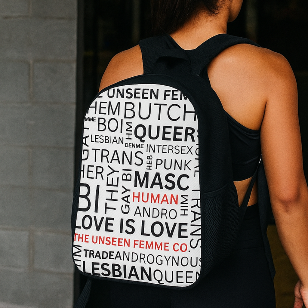 Gay Words 17 inch White & Black BackPack