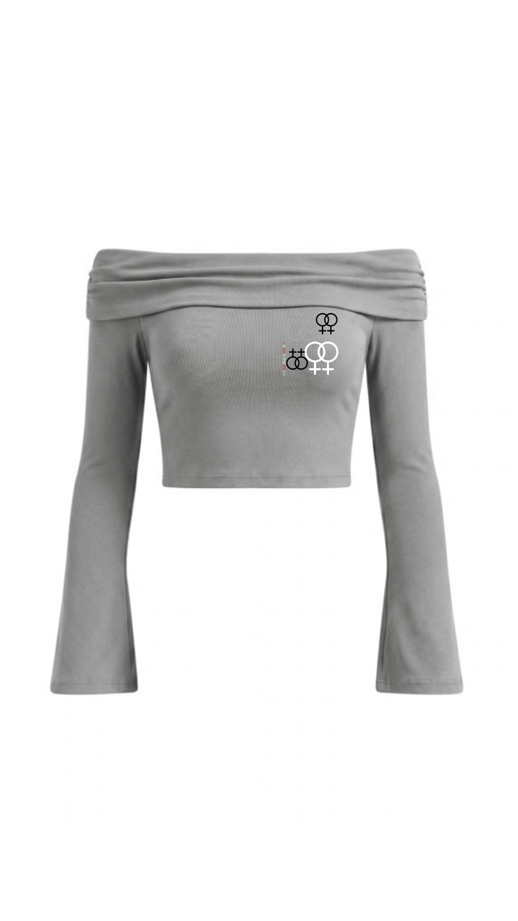 UNSEEN FEMME Women's Off-the-Shoulder Bell Sleeve Crop T-Shirt & Maxi Skirt
