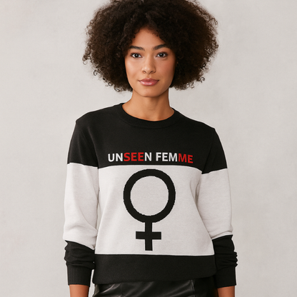 Unseen Femme (SEE ME) LOGOKnitted crew neck sweater