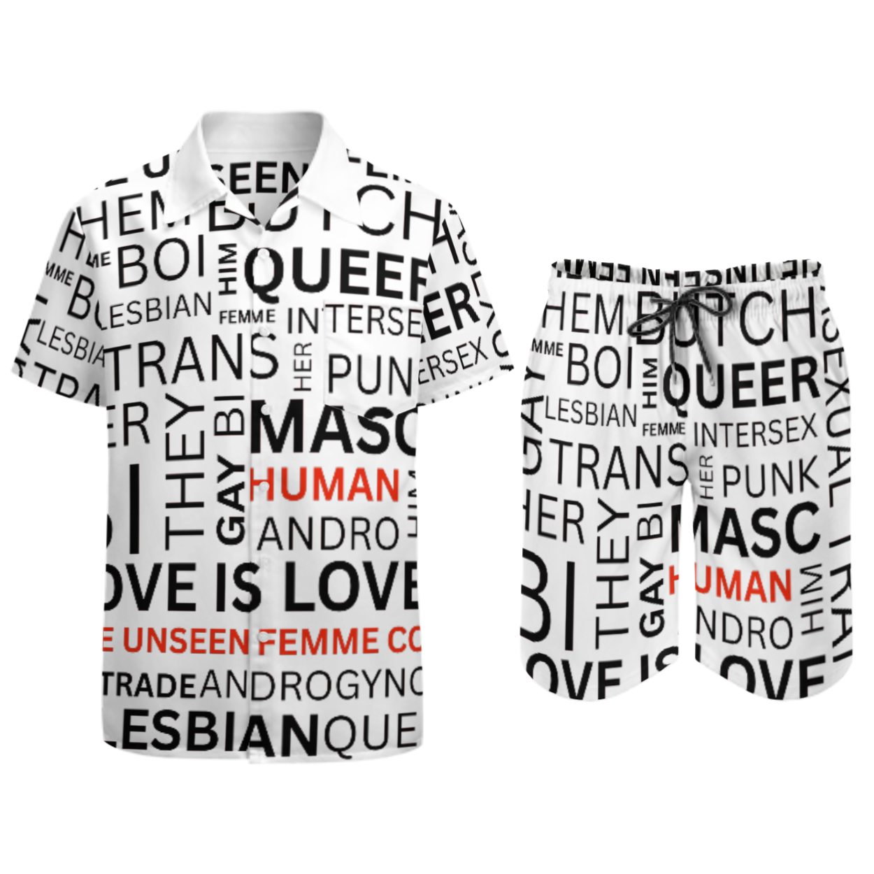 GAY WORDS! UNISEX SHORT SET 3 TO 4 WEEKS FOR DELIVERY