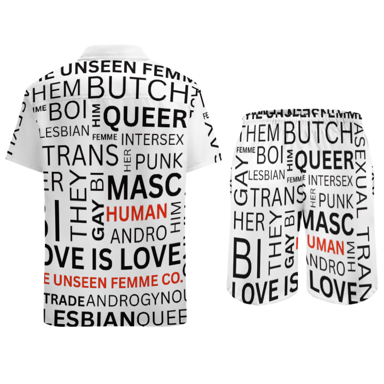 GAY WORDS! UNISEX SHORT SET 3 TO 4 WEEKS FOR DELIVERY