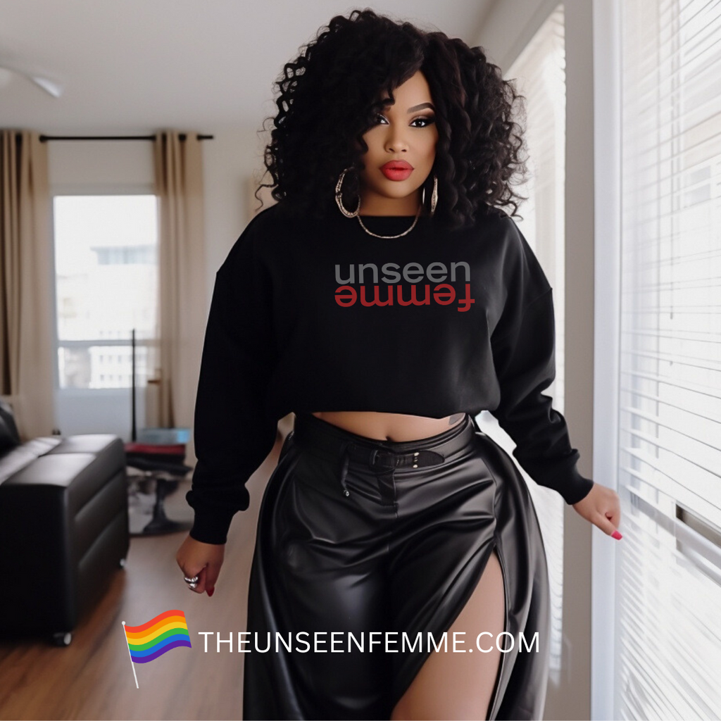 THE UNSEEN FEMME RED Cropped Fleece Crew