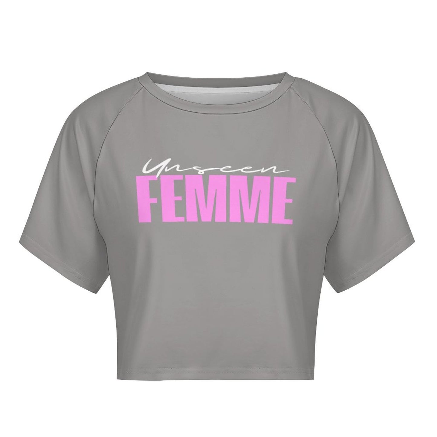 Unseen Femme Cropped Gray/Pink Tee