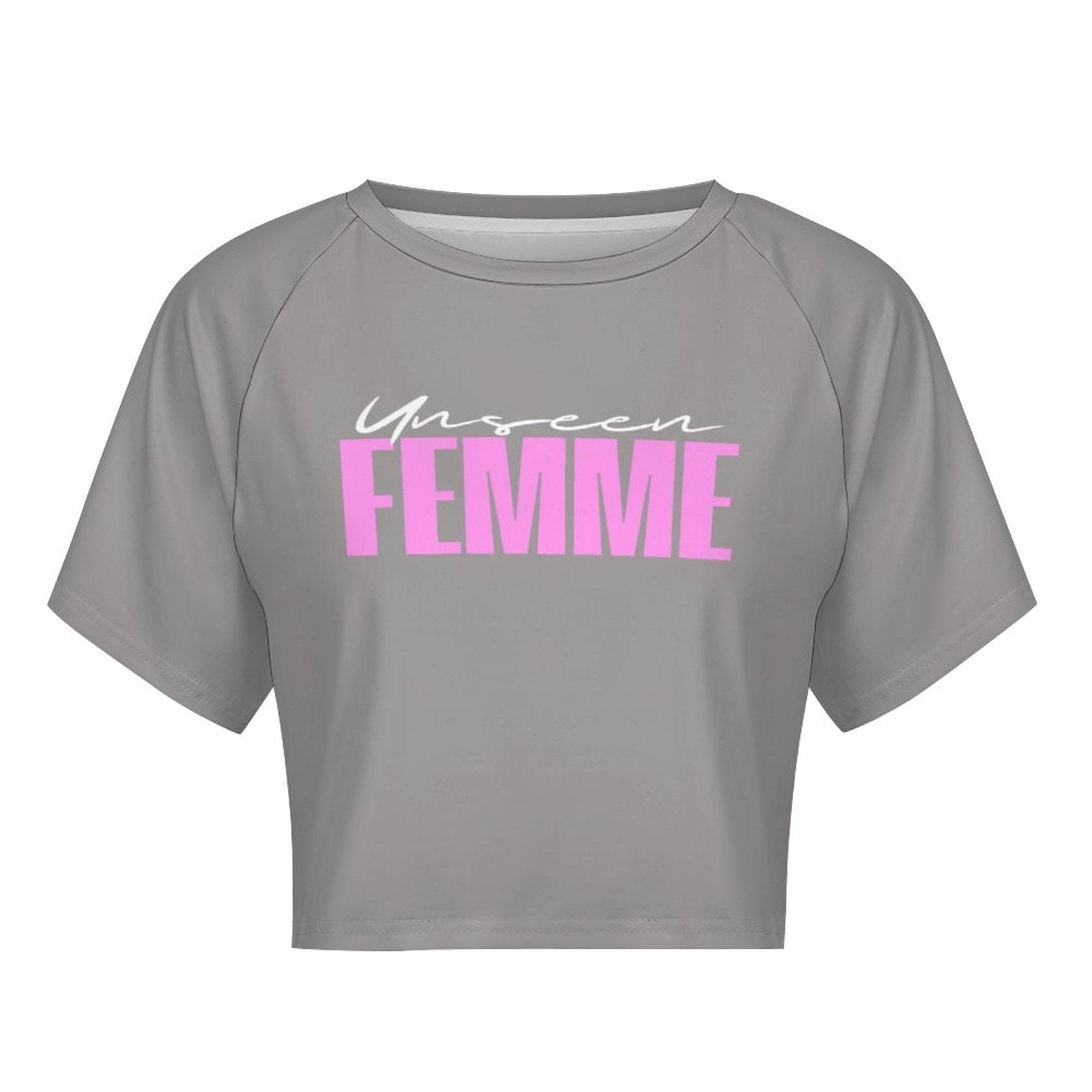Unseen Femme Cropped Gray/Pink Tee