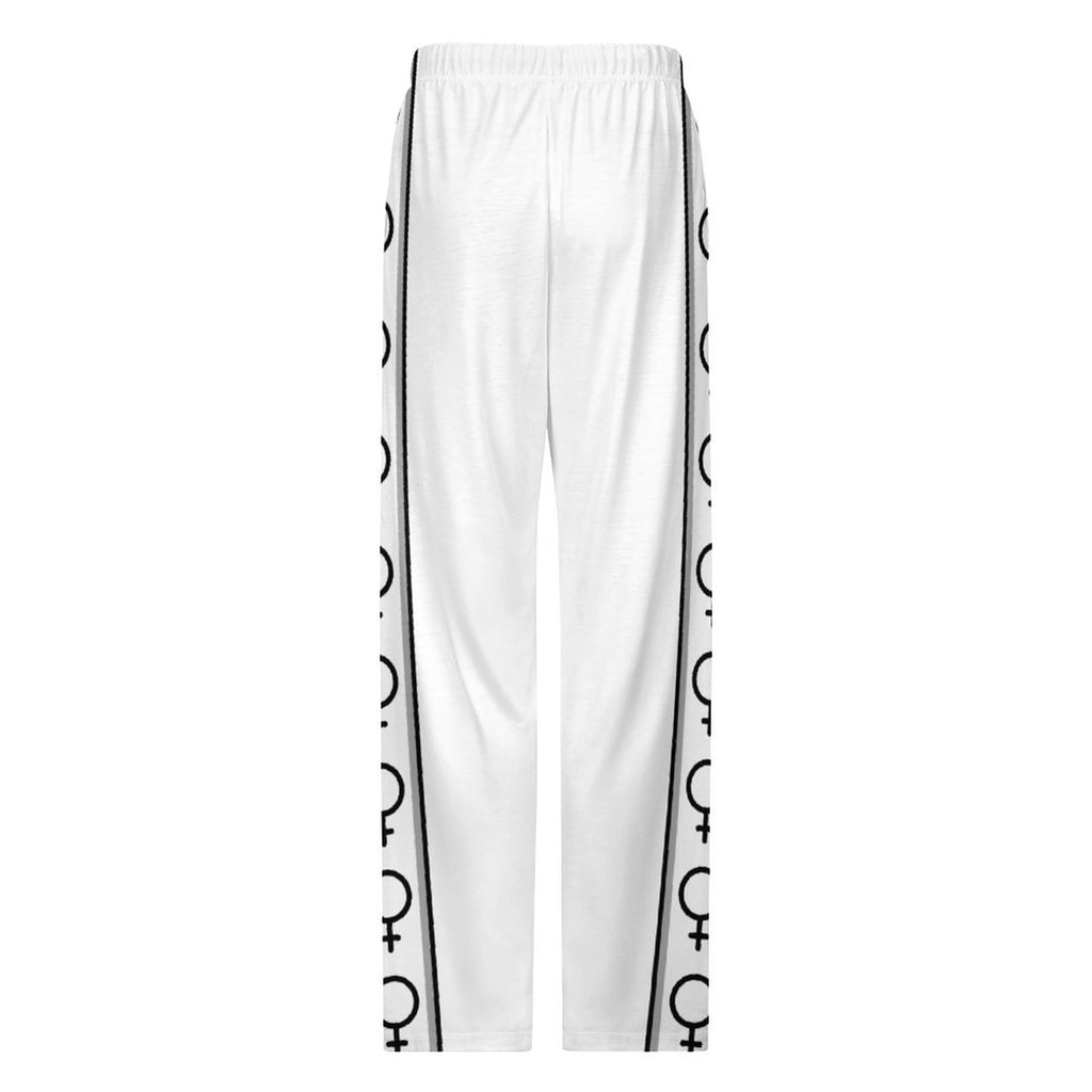Unseen Femme WHITE  BLACK/GRAY Drawstring Women Wide Leg Pants