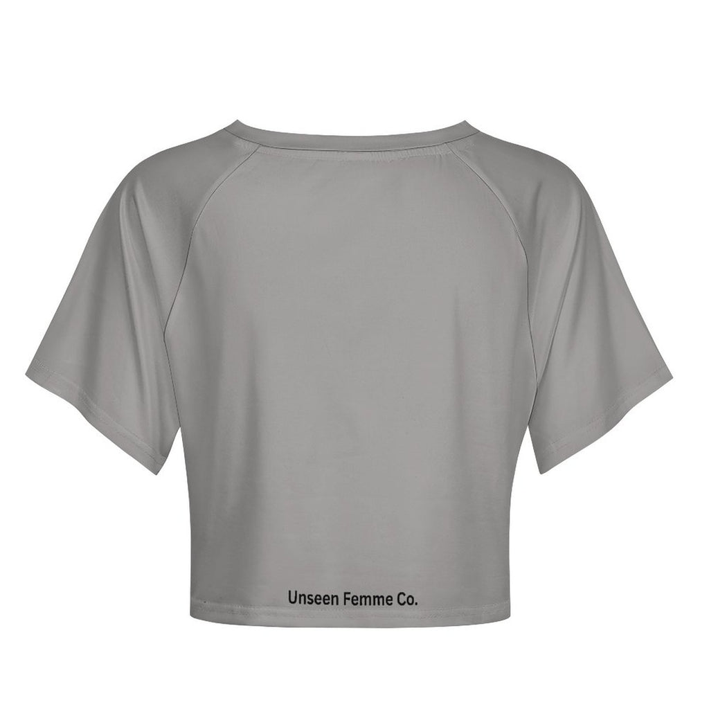 Unseen Femme Cropped Gray/Pink Tee