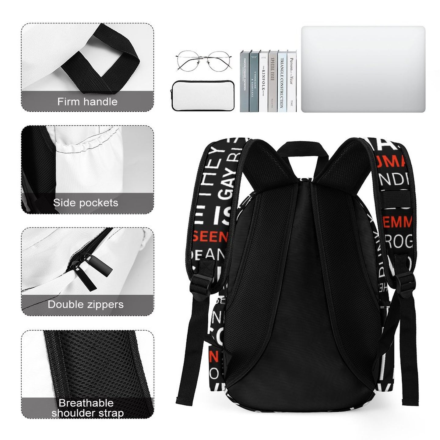 Gay Words Backpack Black