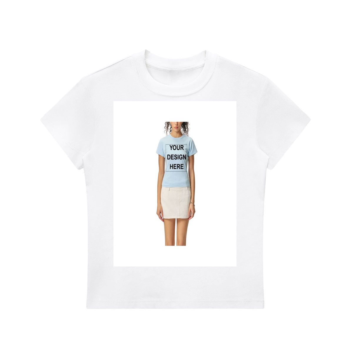 CUSTOM TEE SHIRTS - Essential Bodycon Crewneck T-Shirt