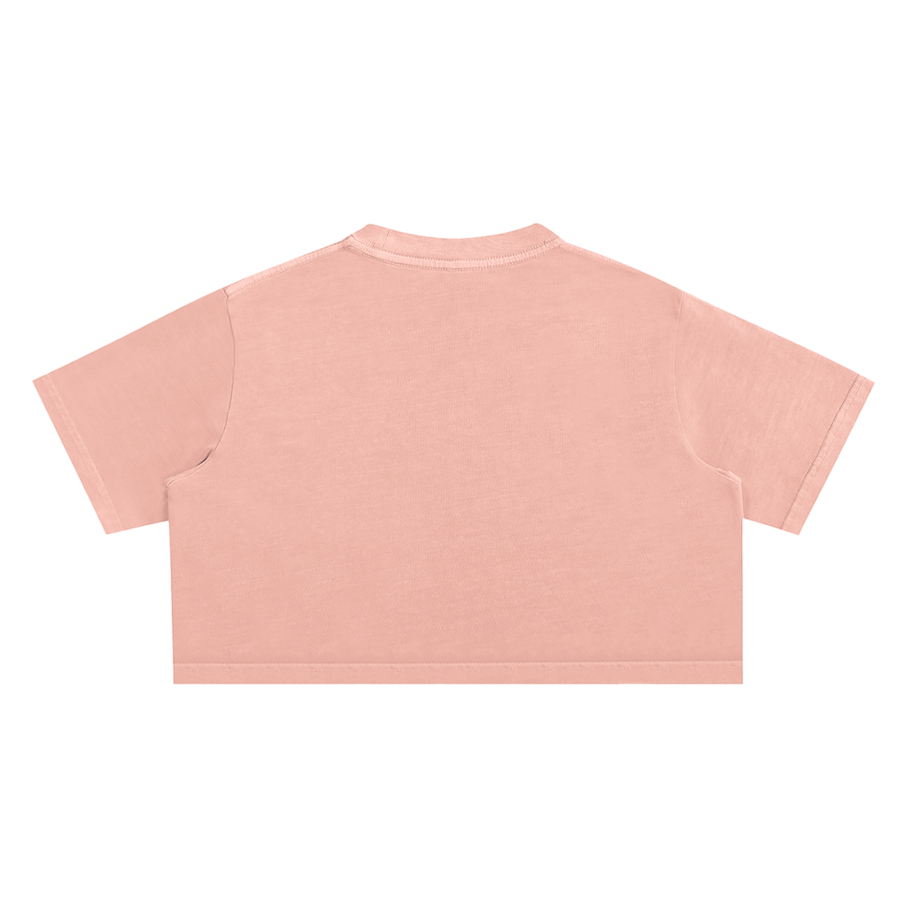 LIFE IS TOO SHORT Snow Washed Crop Top