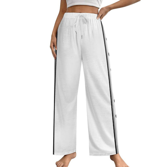 Unseen Femme WHITE  BLACK/GRAY Drawstring Women Wide Leg Pants